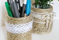 DIY Rope Baskets to Organize Your Desk