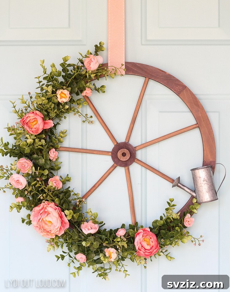 Wagon Wheel Farmhouse Style Wreath