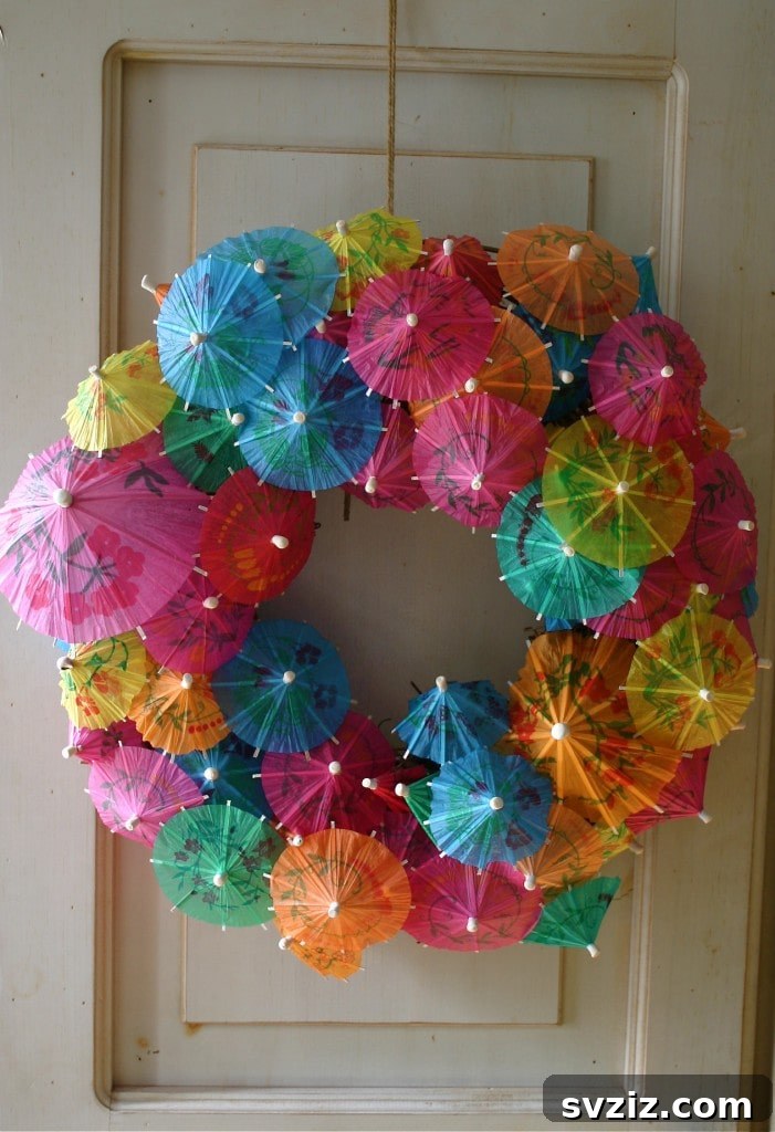 Paper Umbrella Wreath