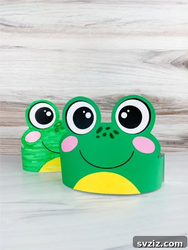 36 Creative Construction Paper Projects 13 Frog Headband Printable For Kids