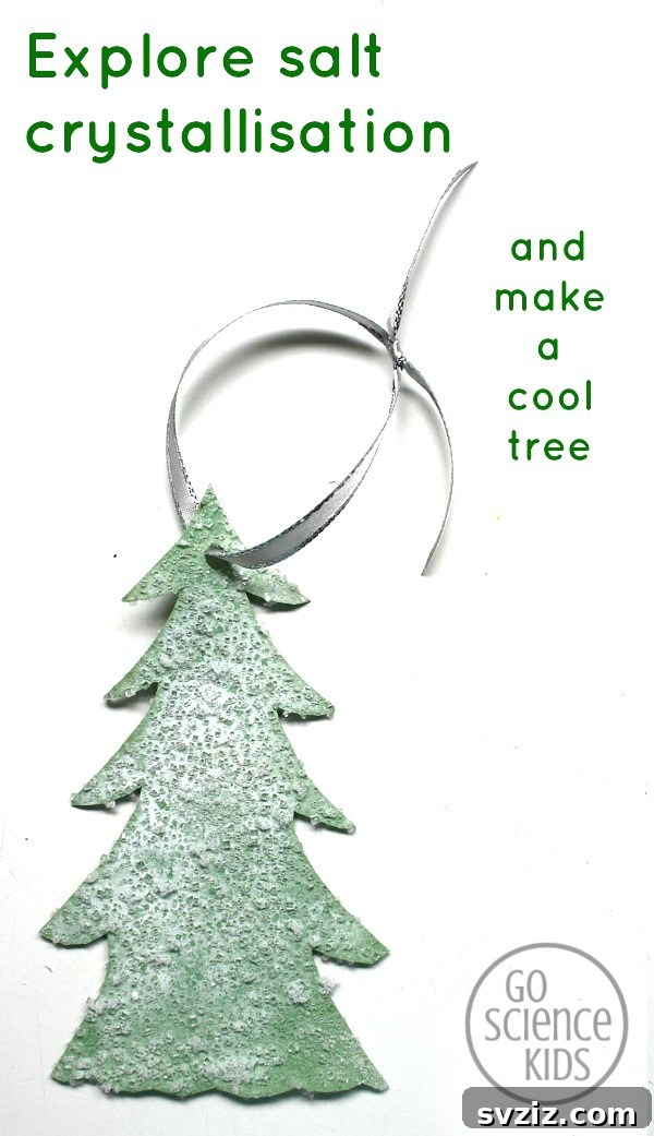 36 Creative Construction Paper Projects 15 Snowy Salt Crystal Christmas Tree