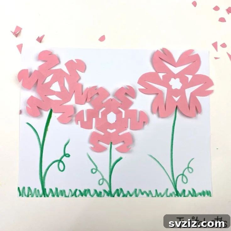 36 Creative Construction Paper Projects 17 Snowflake flowers