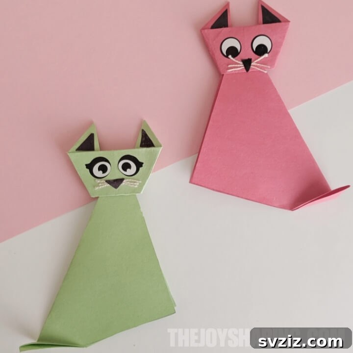 36 Creative Construction Paper Projects 18 Origami Cat