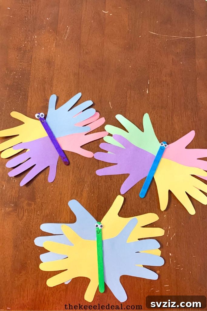 36 Creative Construction Paper Projects 25 Handprint Butterfly