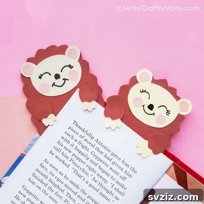 36 Creative Construction Paper Projects 28 Hedgehog bookmark