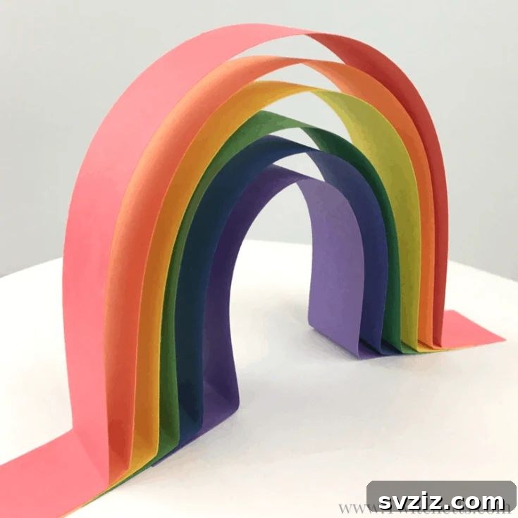 36 Creative Construction Paper Projects 4 3D Rainbow