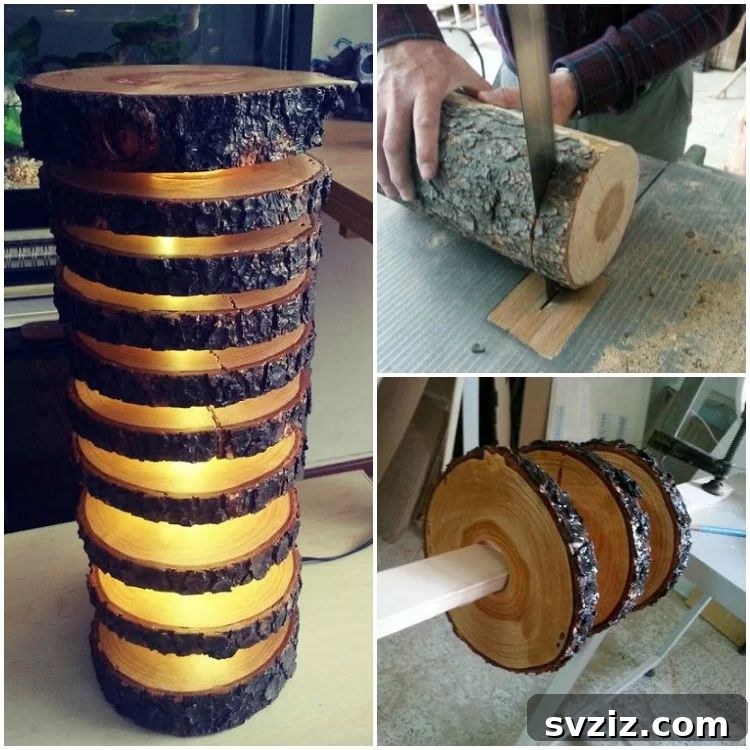 Unique DIY Log Lamp for a Rustic Statement Piece