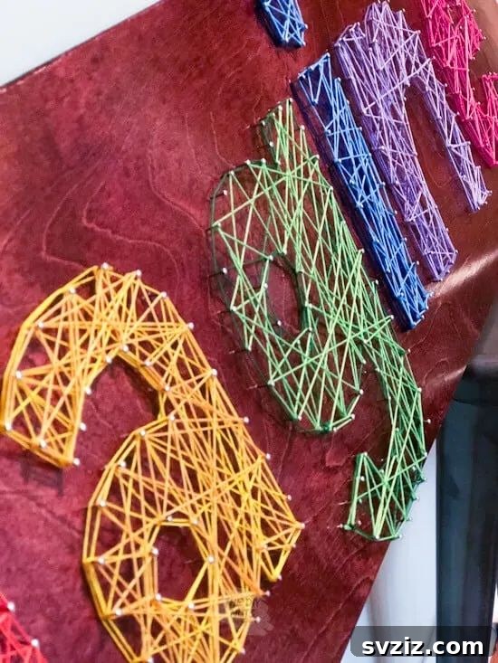 Personalized DIY Word String Art for Home Decor