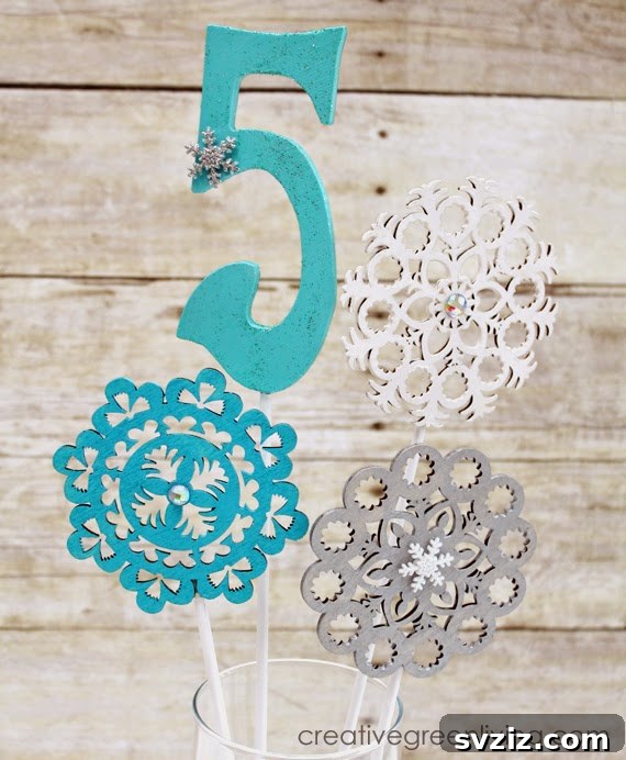 Easy DIY Frozen-Themed Wooden Snowflake Centerpieces