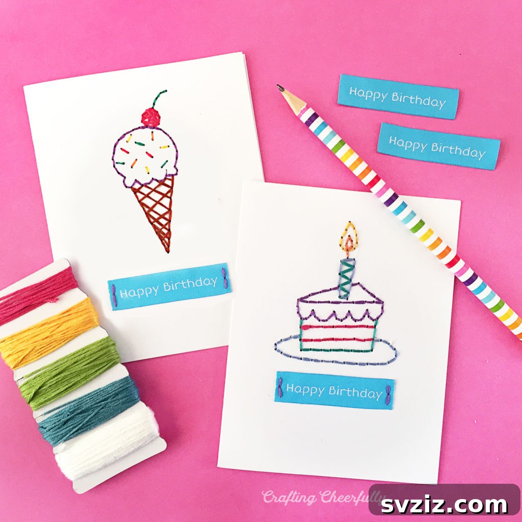 41 Creative Handmade Birthday Card Ideas 12 Hand-Embroidered Birthday Cards