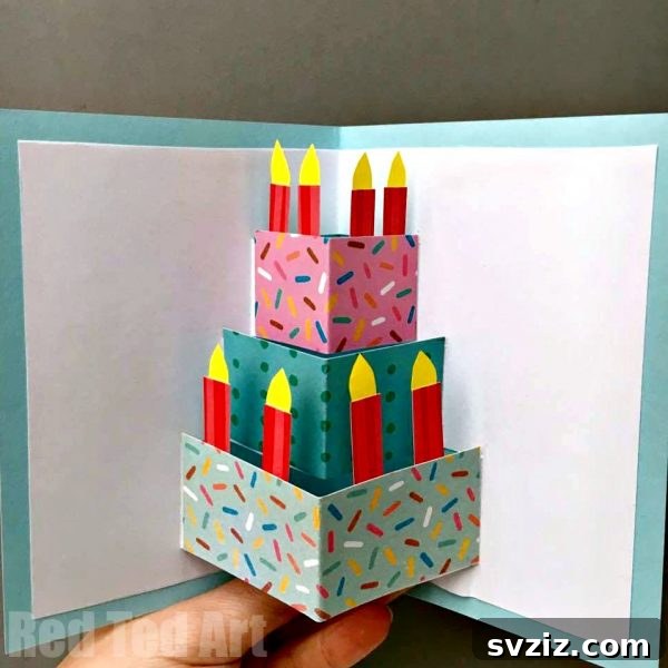 41 Creative Handmade Birthday Card Ideas 16 3D Pop-Out Birthday Cake Card