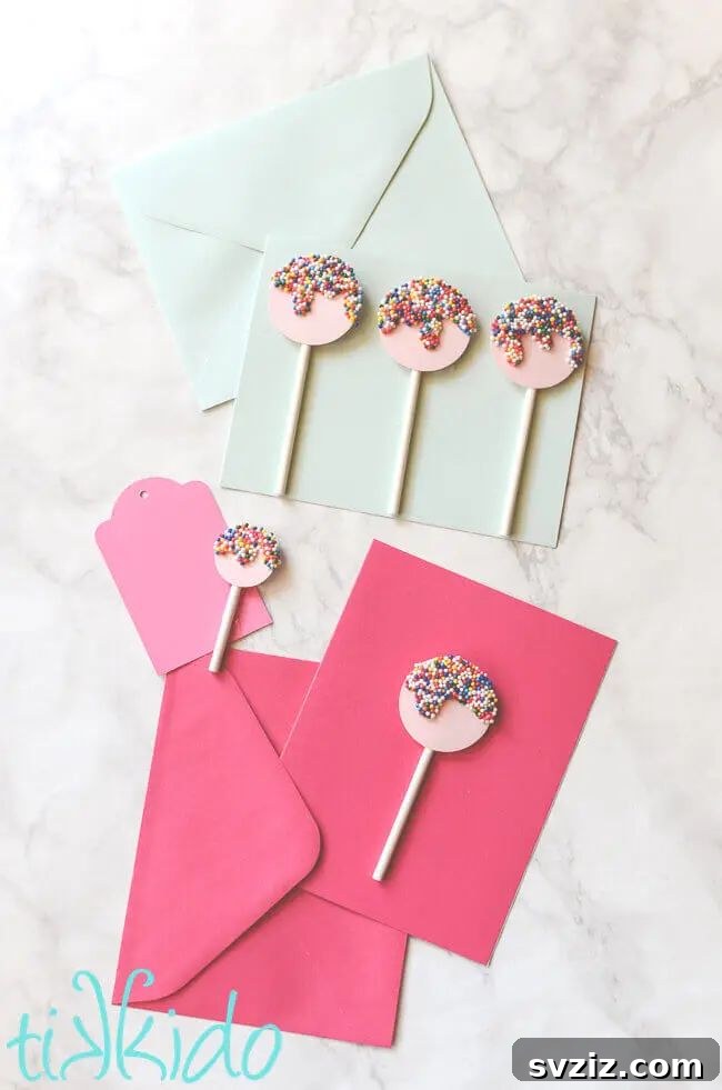 41 Creative Handmade Birthday Card Ideas 3 Sprinkles Lollipop Card for a Sweet Birthday Greeting