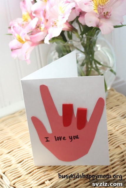 41 Creative Handmade Birthday Card Ideas 26 I Love You Sign Language Card