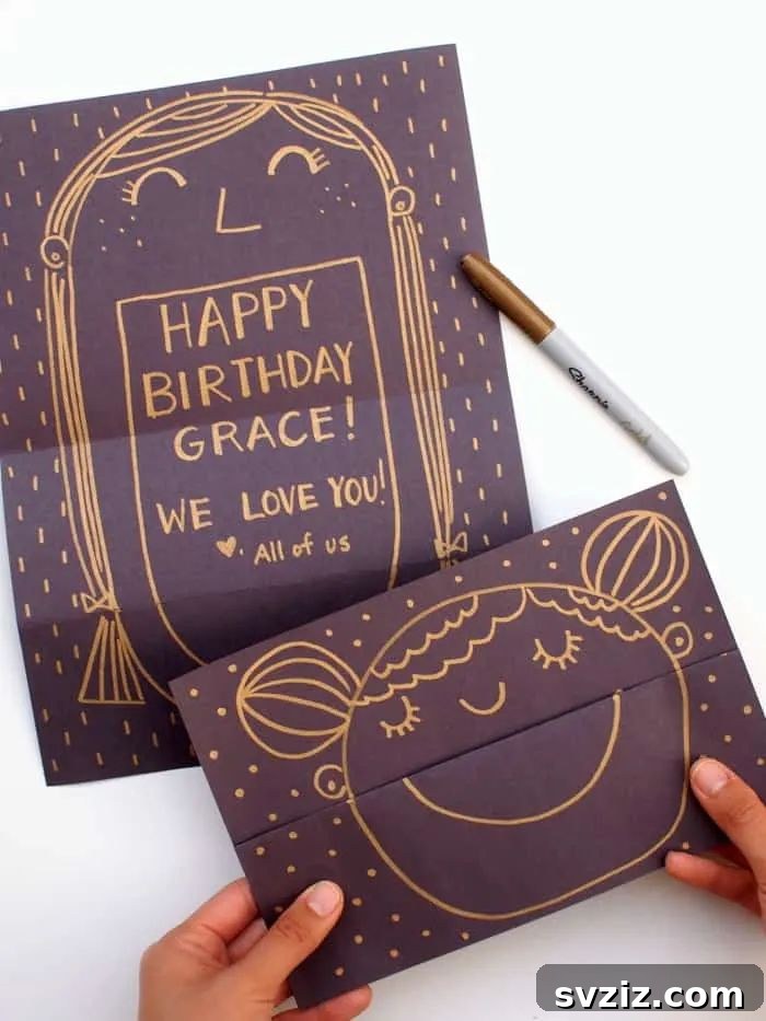 41 Creative Handmade Birthday Card Ideas 27 Surprise Smiling Face Secret Message DIY Card