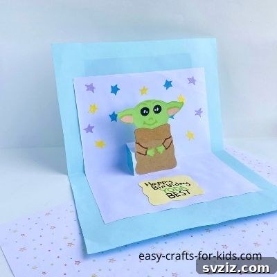41 Creative Handmade Birthday Card Ideas 4 Yoda Pop Up Birthday Card for Star Wars Fans