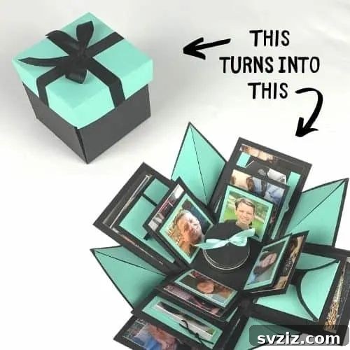 41 Creative Handmade Birthday Card Ideas 5 DIY Explosion Box with Photos and Memories