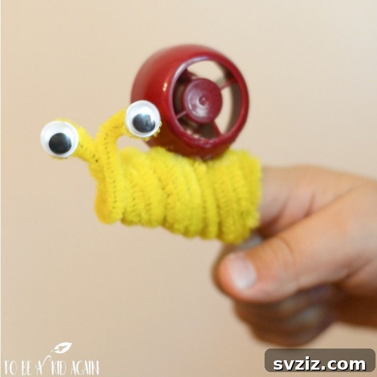 27 Creative Pipe Cleaner Crafts 19 Colorful finger puppet snails made with pipe cleaners and googly eyes.