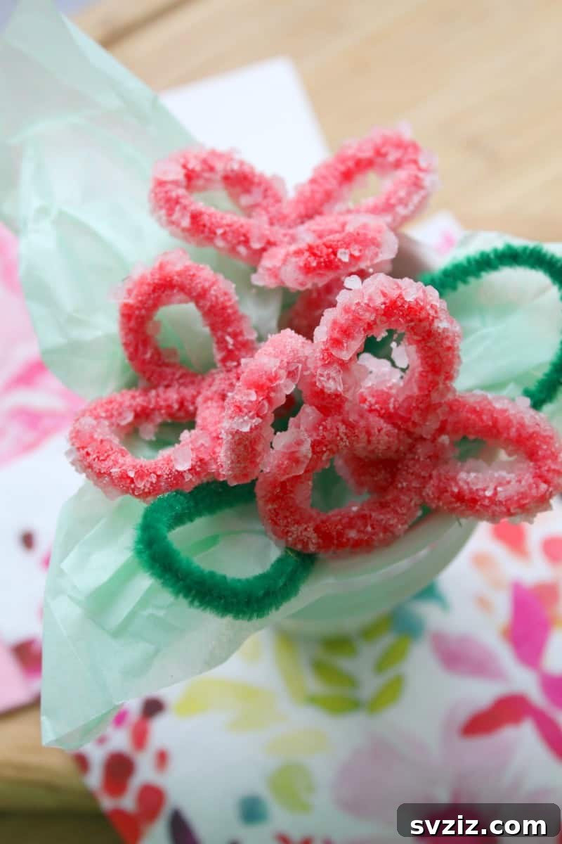 27 Creative Pipe Cleaner Crafts 9 Beautiful borax crystal flowers made from pipe cleaners, a fun science experiment and craft.