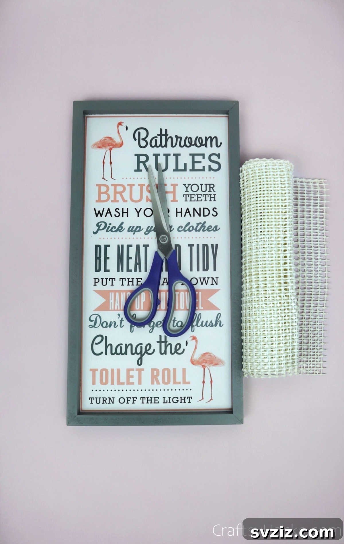Turn Old Frames into a Chic Earring Organizer 5 Supplies for DIY earring organizer: a photo frame, scissors, and a roll of shelf liner
