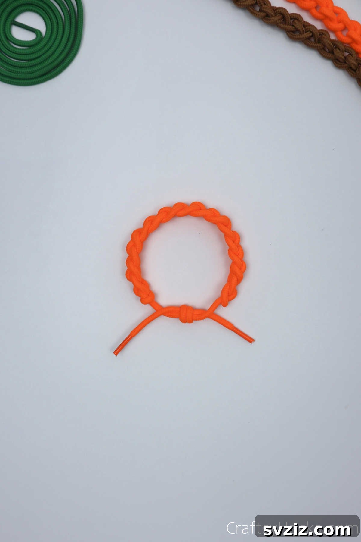 completed orange bracelet
