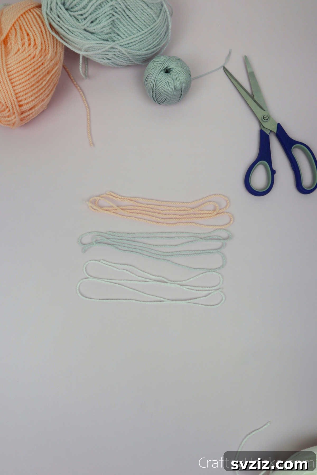 Magical Unicorn Toilet Roll Creations 11 three sections of coloured yarn