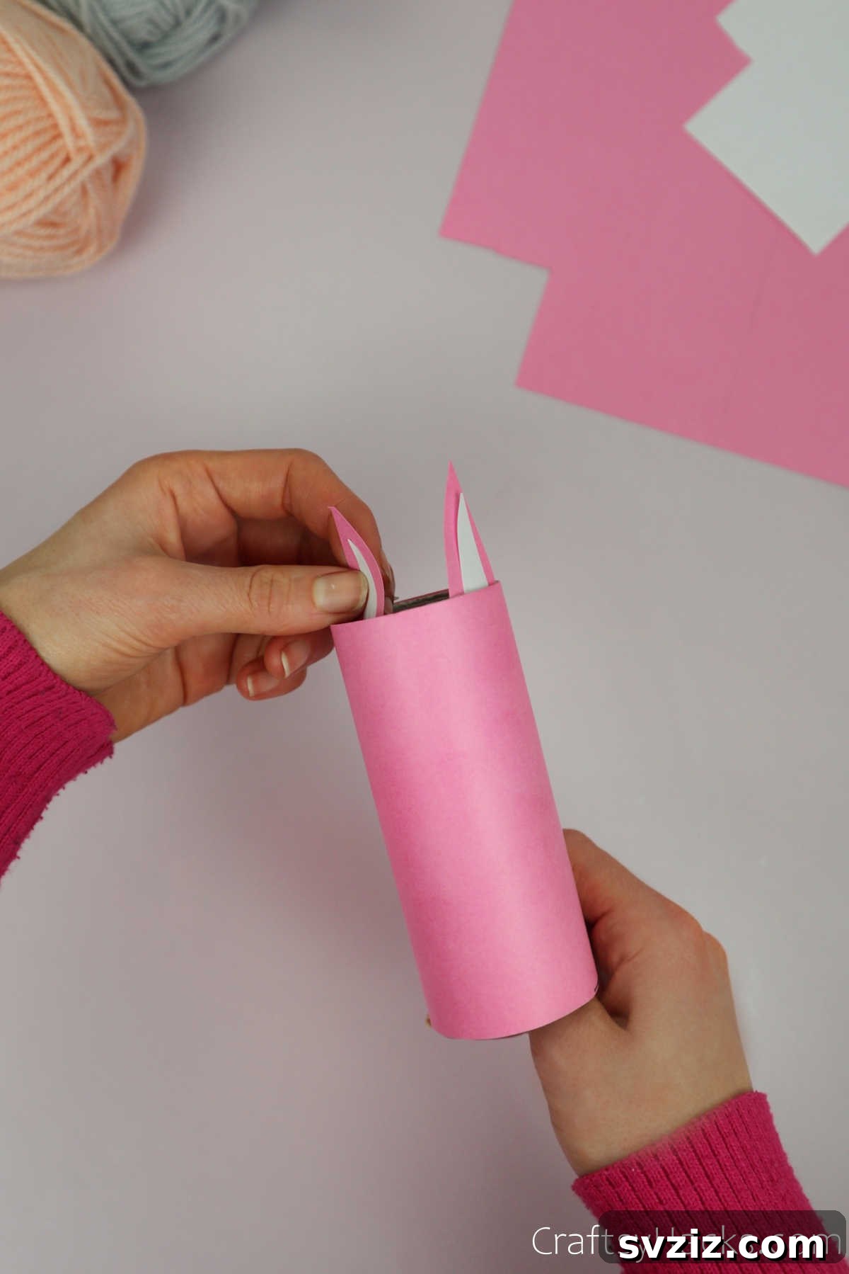 Magical Unicorn Toilet Roll Creations 17 attaching ears to paper roll