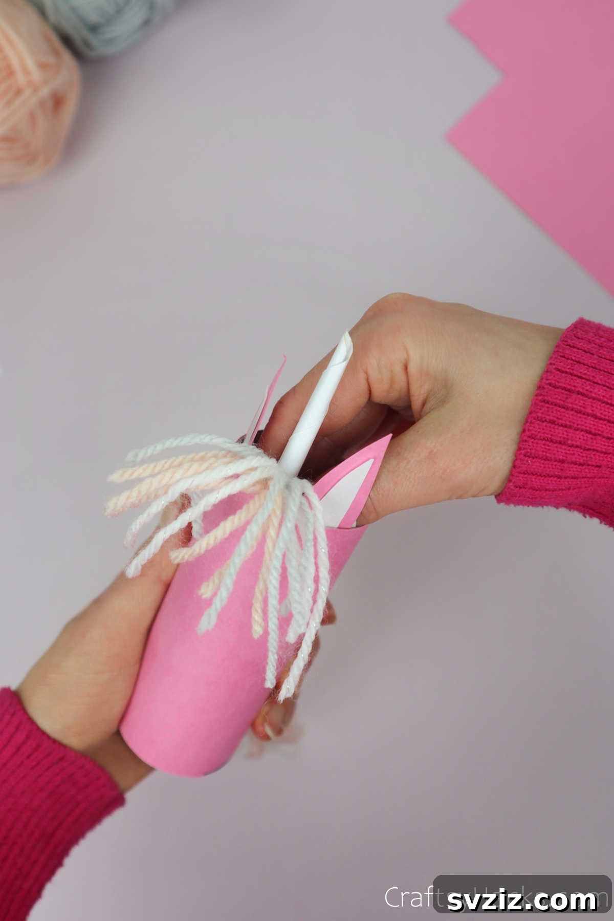 Magical Unicorn Toilet Roll Creations 25 attaching horn to unicorn