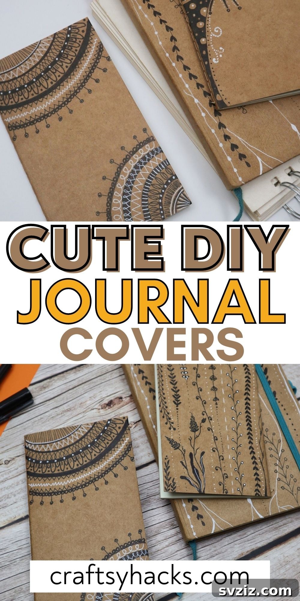 Make Your Journal Cover Unique 24 A collection of cute DIY journal covers, displaying various designs and colors, inspiring more crafting.