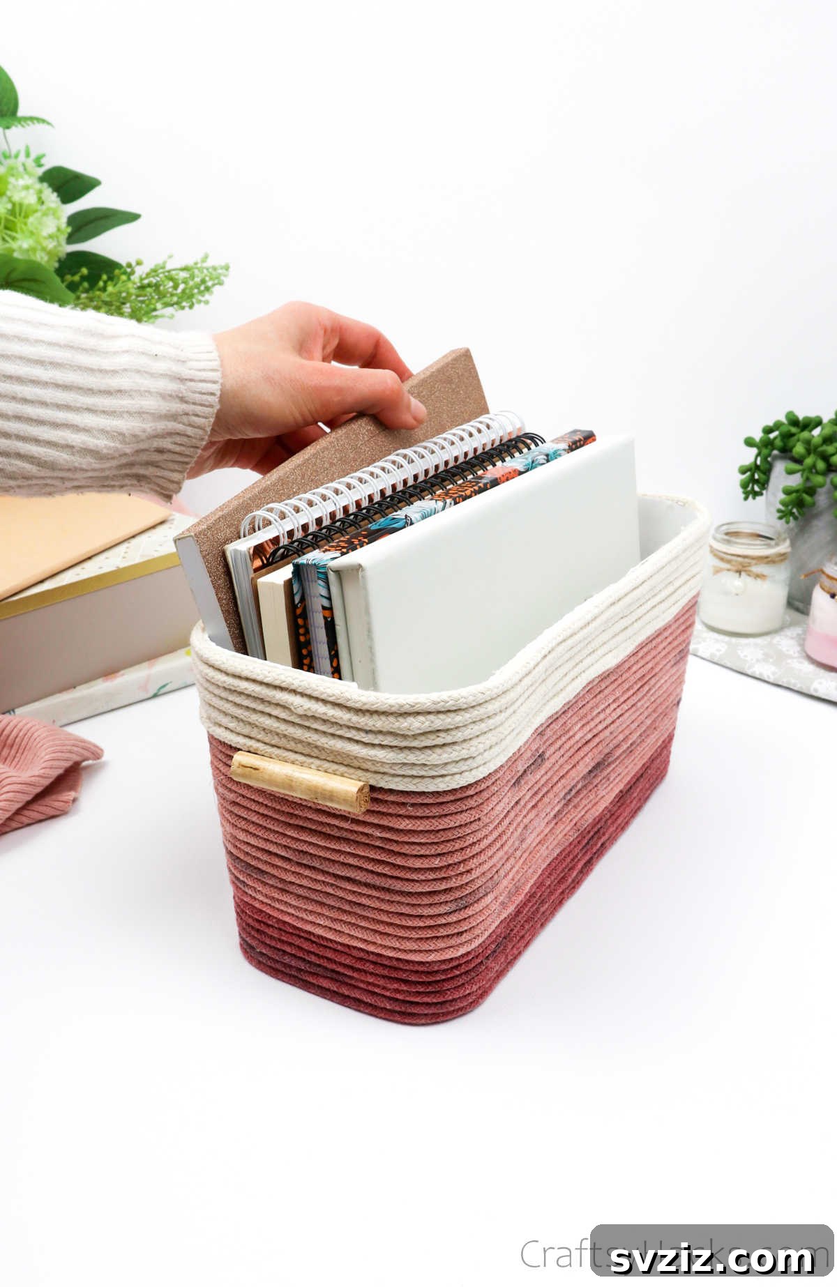 Stylish DIY Rope Basket 28 Stylish Rope Basket Holding Notebooks and Stationery
