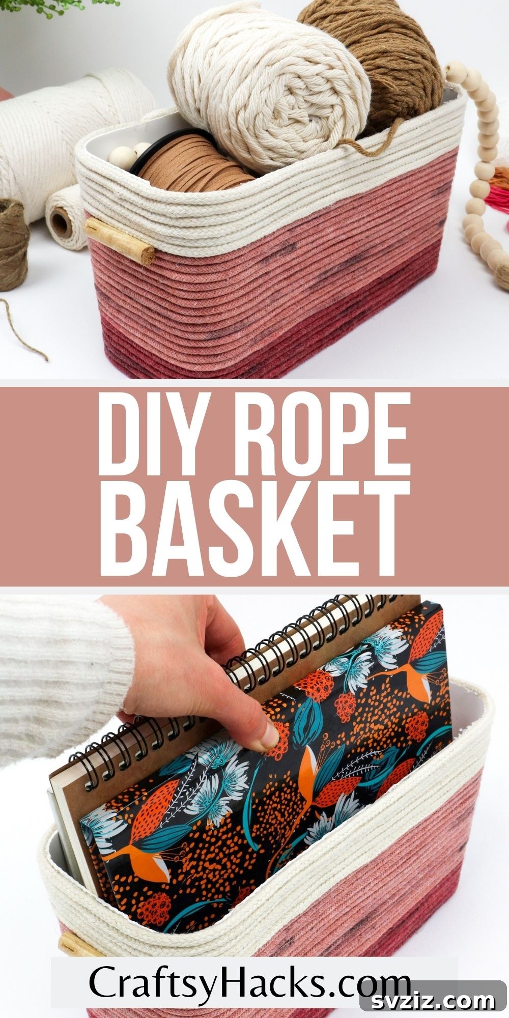 Stylish DIY Rope Basket 30 Completed DIY Rope Basket Ready for Use