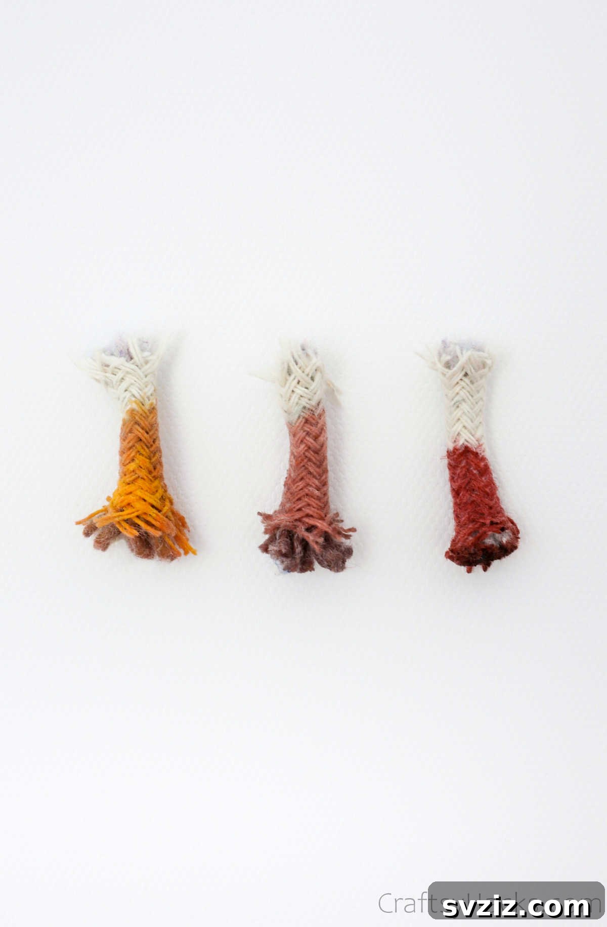 Stylish DIY Rope Basket 9 Various Rope Pieces Dyed in Orange, Pink, and Red