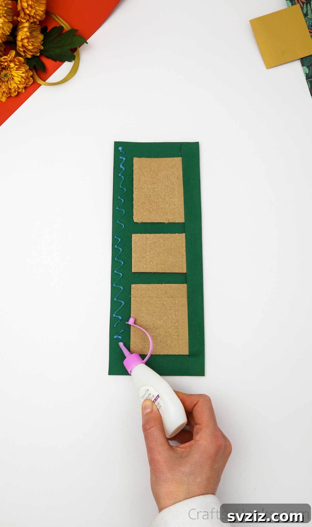 Craft Personalized Gift Boxes 7 adding glue to paper