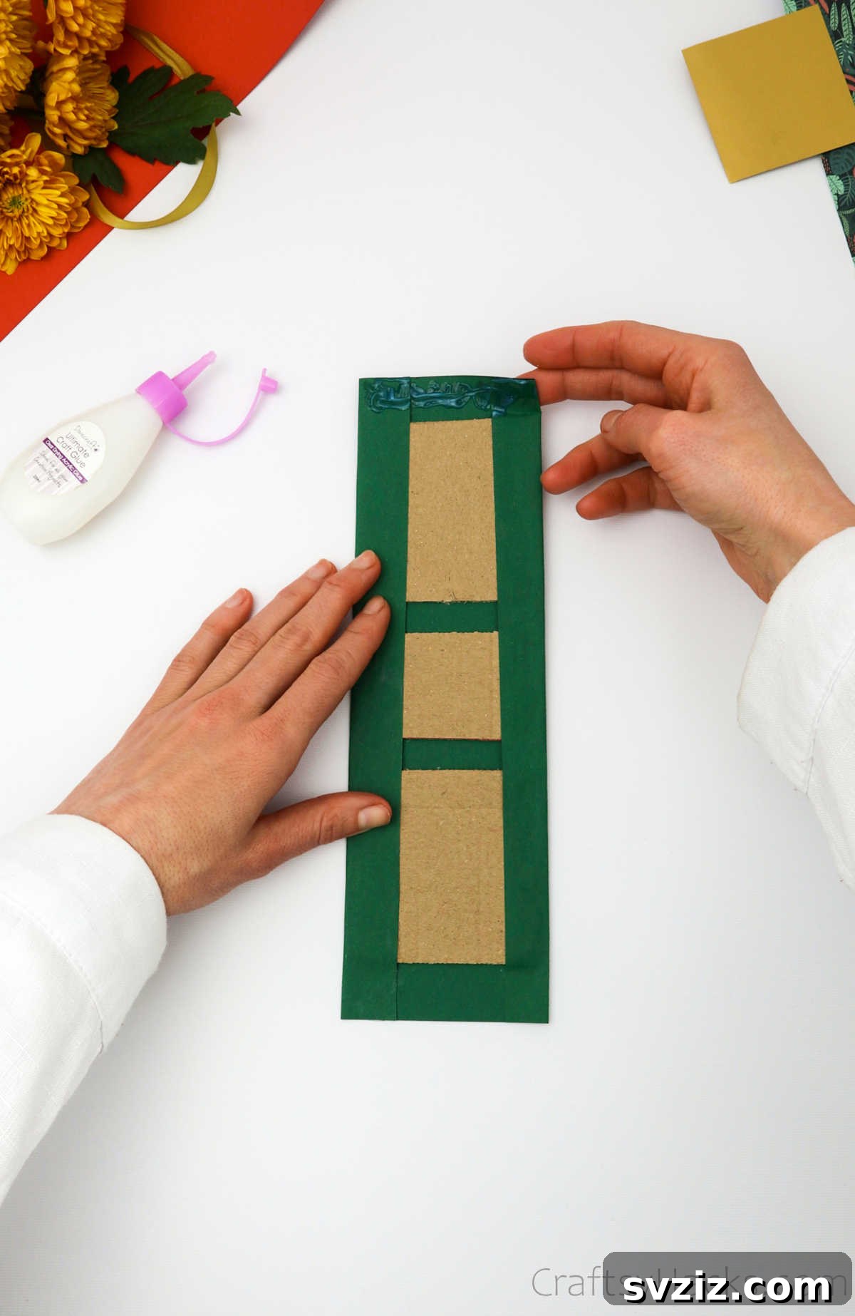 Craft Personalized Gift Boxes 9 adding glue to top of paper