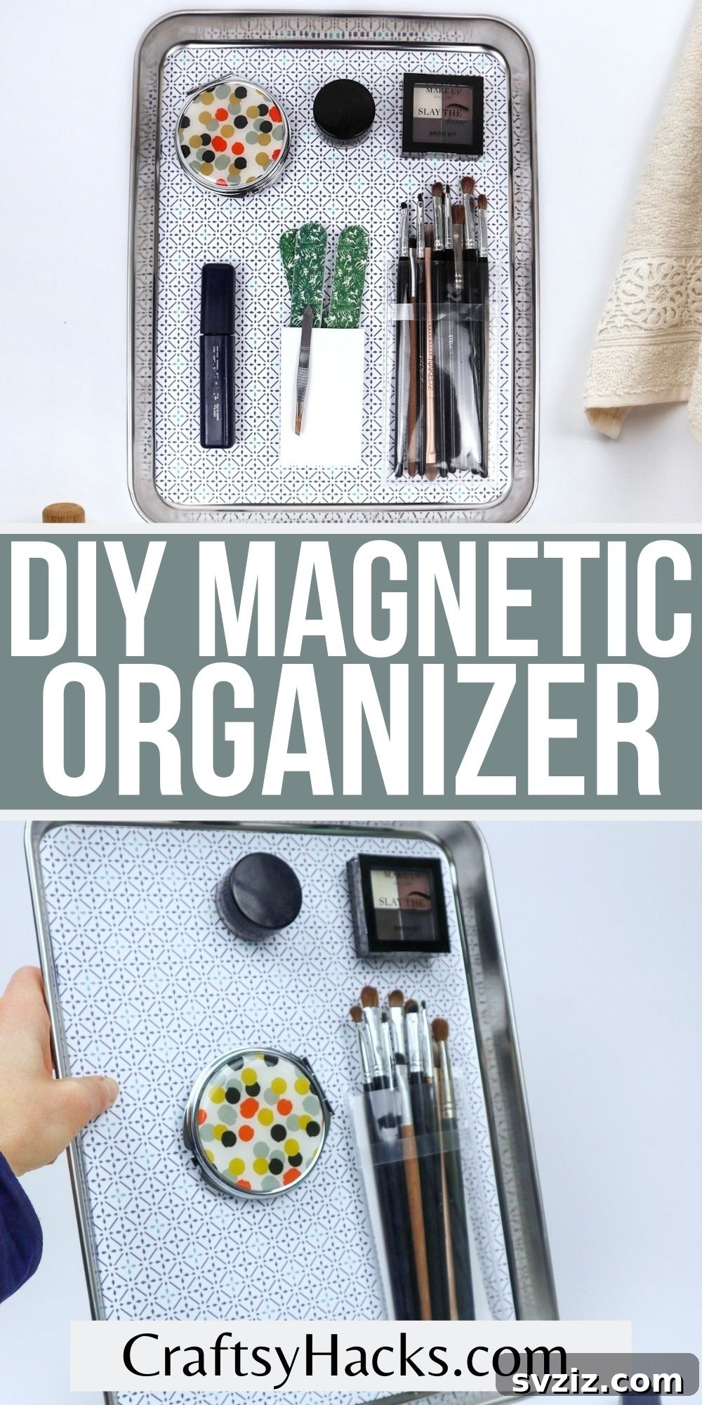 Close-up of a beautifully decorated DIY magnetic organizer