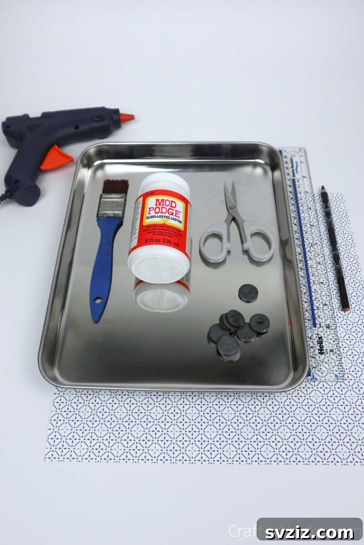 Craft supplies for making a magnetic organizer