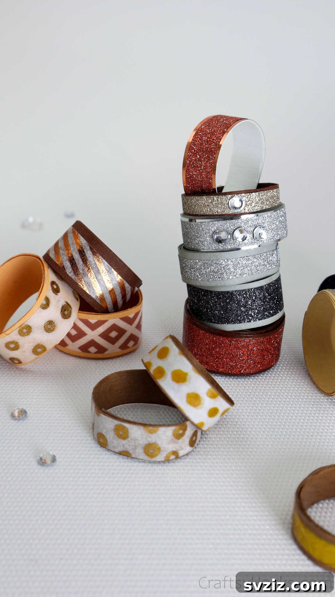 Craft Your Own Paper Ring 2 stack of DIY rings