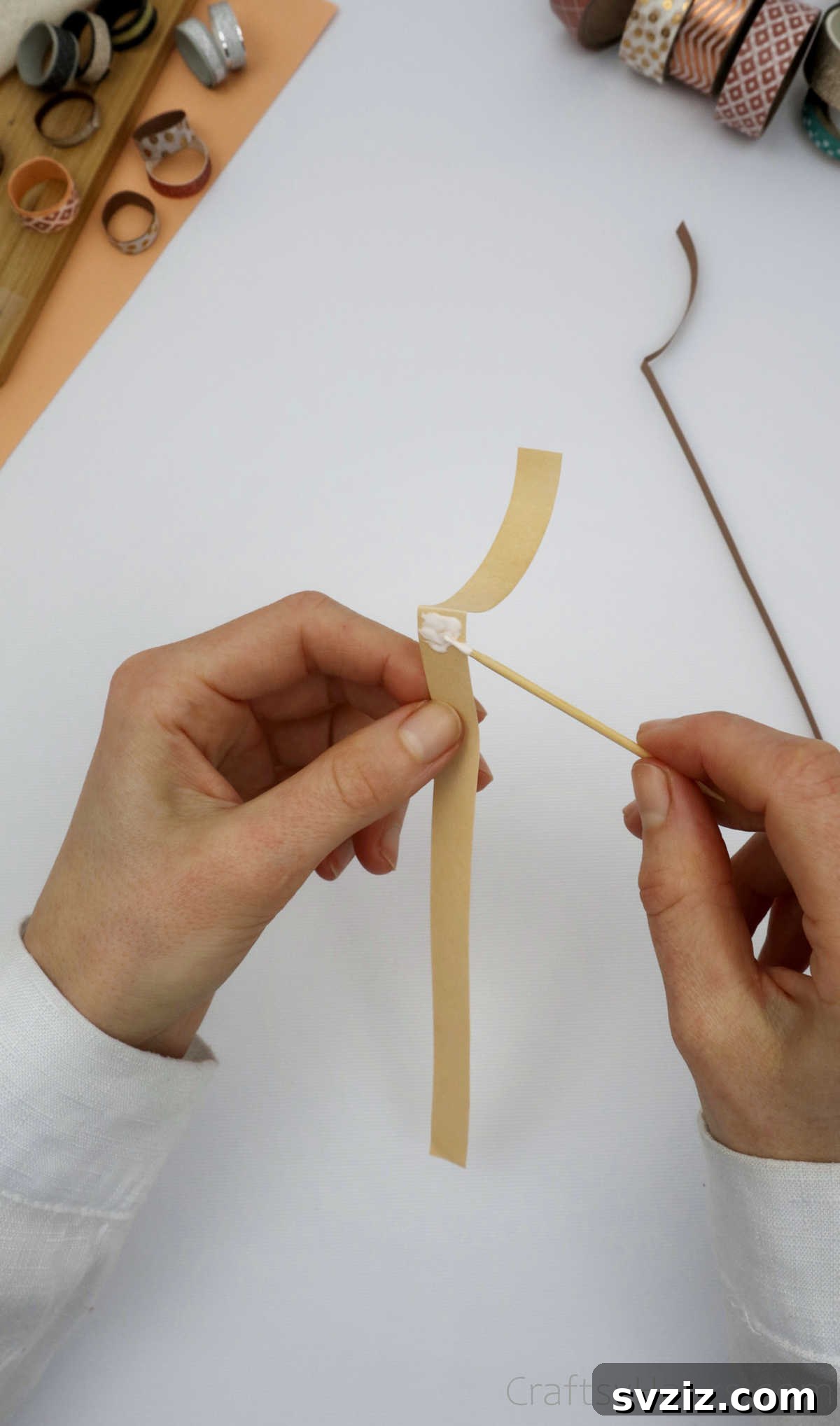 Craft Your Own Paper Ring 11 putting glue on paper