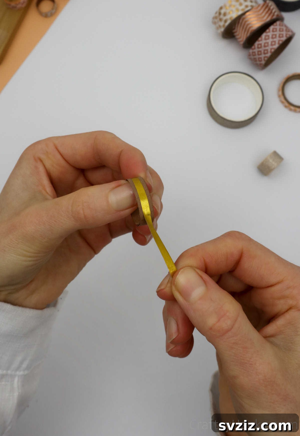 Craft Your Own Paper Ring 19 gold washi tape