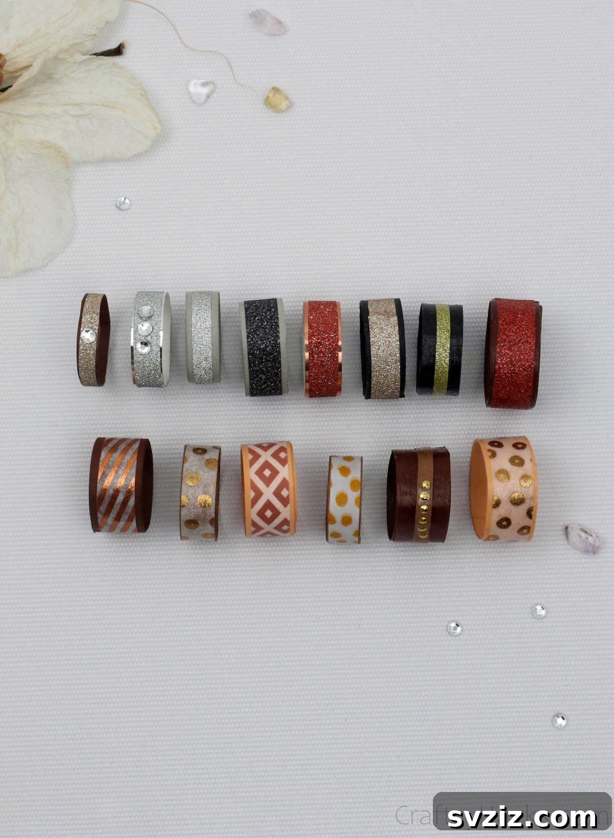 Craft Your Own Paper Ring 26 line of completed paper rings
