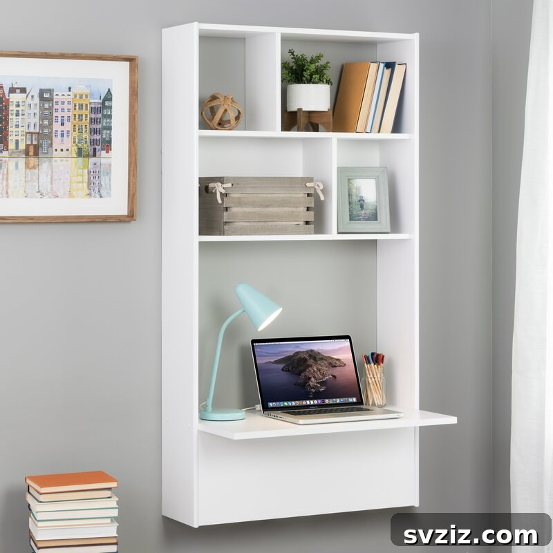 Genius Student Strategies 4 Floating Desk with Shelves