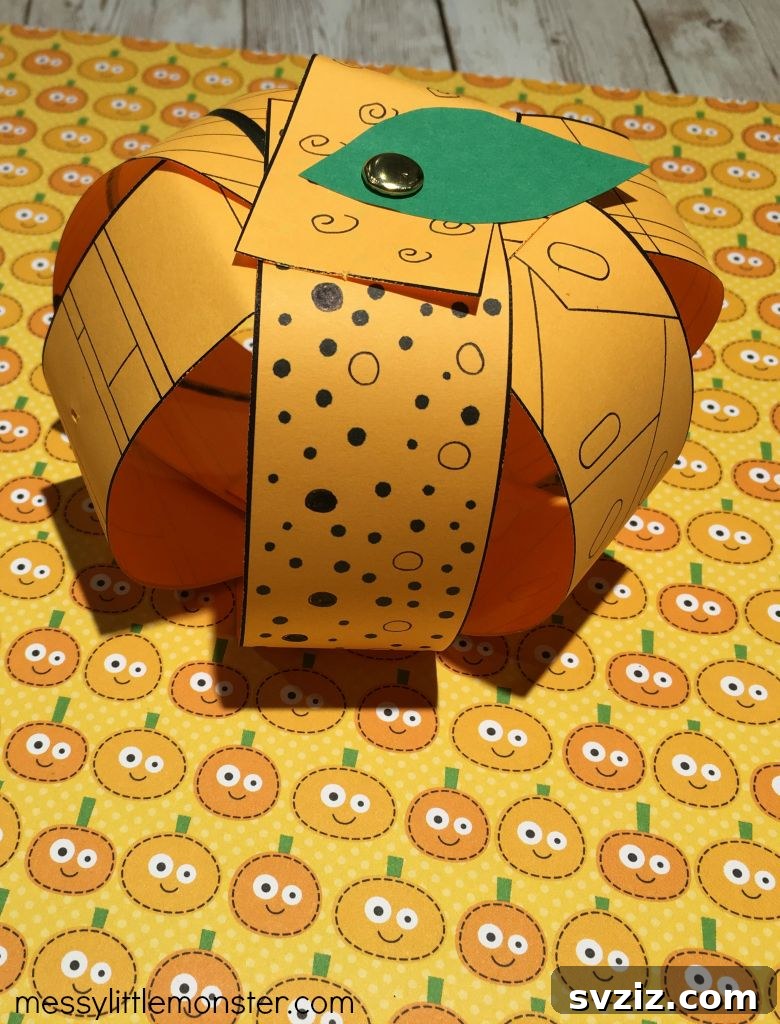 3D Paper Pumpkin Craft