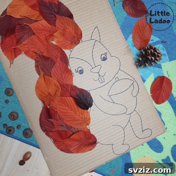 Fall Leaf Red Squirrel