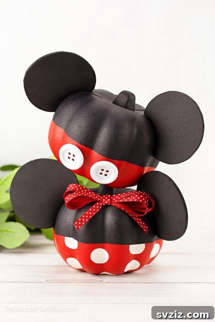 Mickey and Minnie Mouse Pumpkins