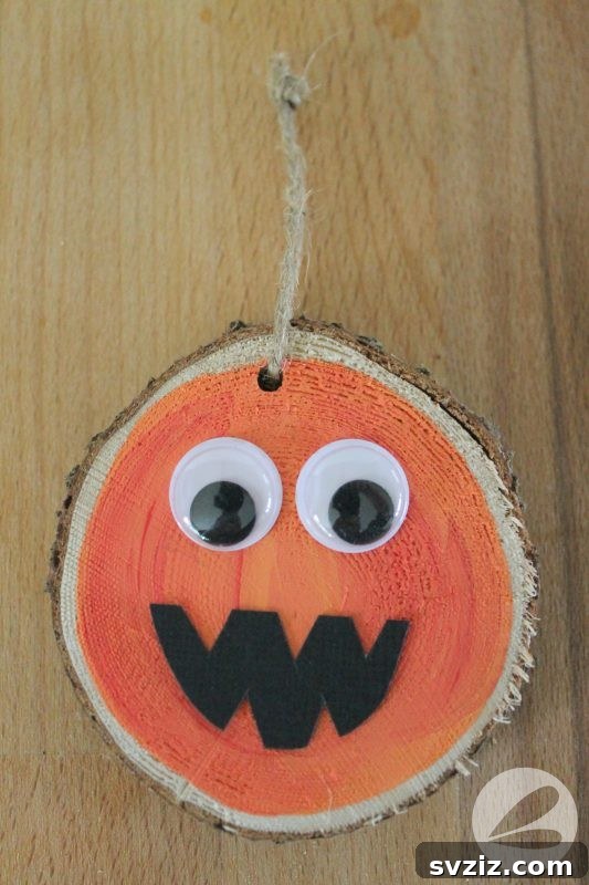 Wooden Pumpkin Ornament