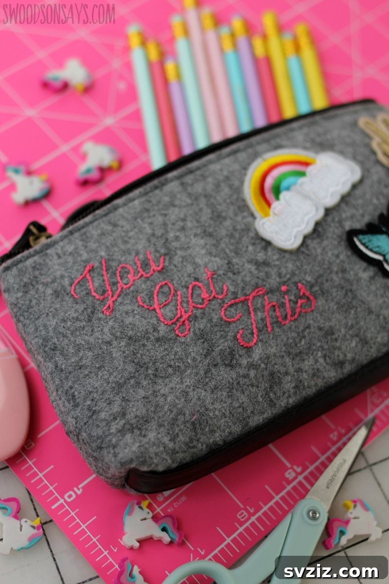 Embroidered Pencil Pouch