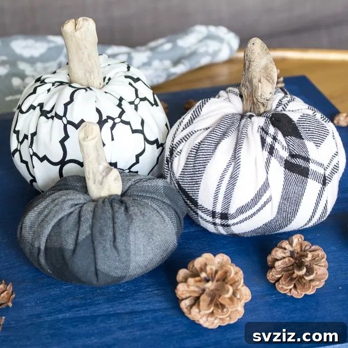 No-Sew Fabric Pumpkins