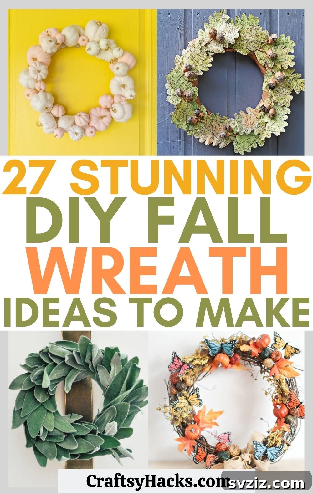 27 Creative DIY Fall Wreath Designs 2 Beautiful collection of DIY fall wreaths for front door decoration