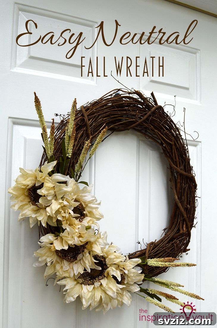27 Creative DIY Fall Wreath Designs 12 Elegant Neutral Fall Wreath with understated tones