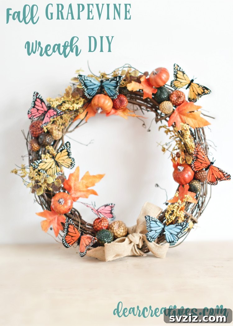 27 Creative DIY Fall Wreath Designs 14 Versatile Grapevine Wreath adorned with fall elements
