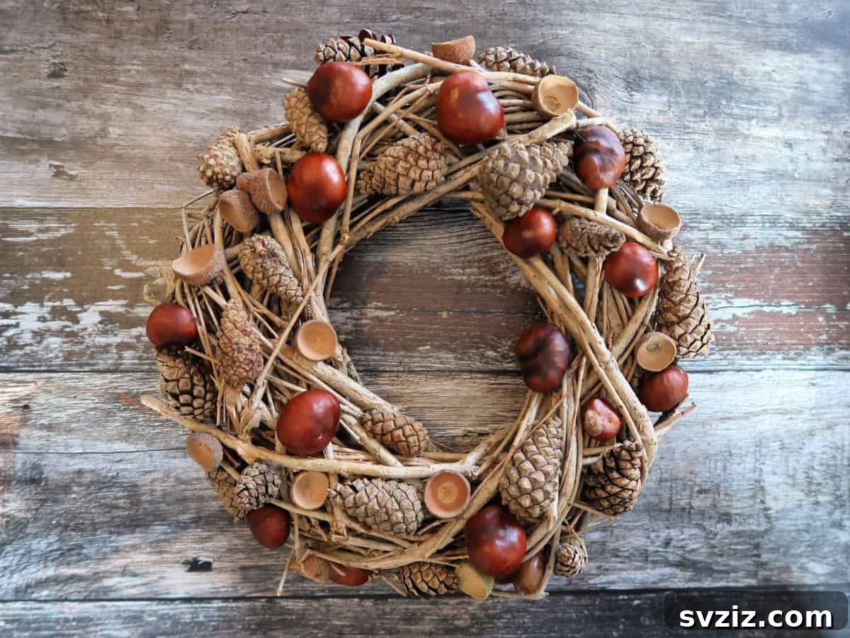 27 Creative DIY Fall Wreath Designs 17 Natural Acorn and Pinecone Wreath for rustic fall decor